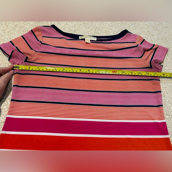 Michael Kors womens short sleeve t-shirt sundress Sz XS Colorful Stripped dress - Picture 13 of 14